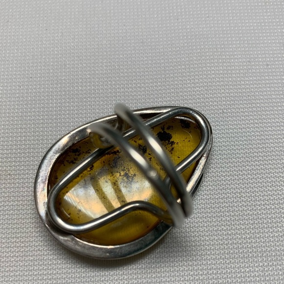 925 Sterling Silver and amber  ring size7 / 052024-RG0050 B - Picture 5 of 10